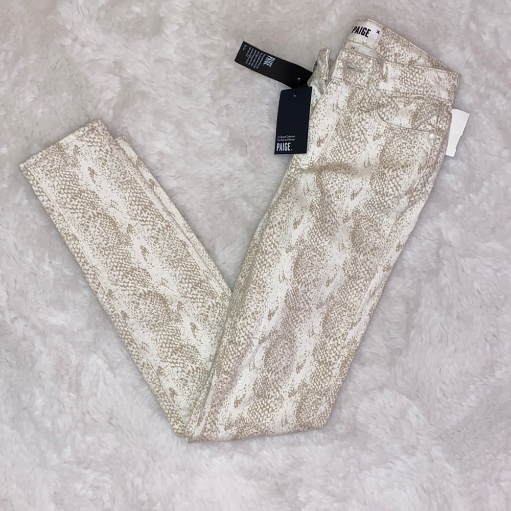 Paige snakeskin print jeans